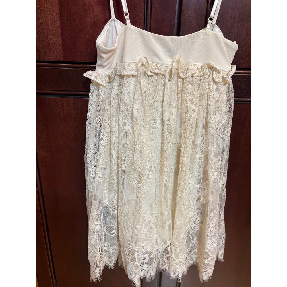 AFRM Babydoll Lace Mini Dress with Built in Bodysuit Cream Size S NWT - Picture 5 of 16